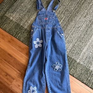 flower revolt denim overalls